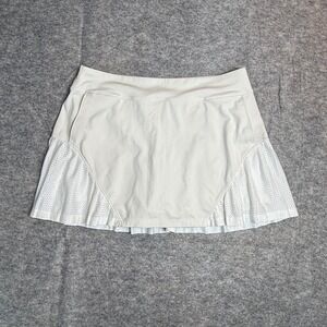 Under Armour Links‎ Knit Skort Womens L White Mesh Pleated Tennis Golf Athletic